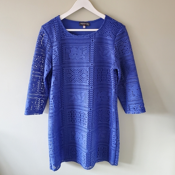 NWOT River Island 12 Boho Garden Party Cottagecore Crochet Knit Shift Dress - Picture 2 of 11